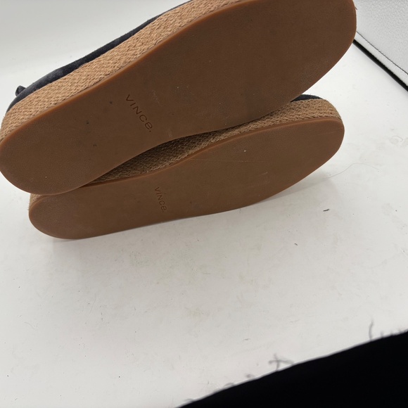 Vince Navy Blue Suede Platform Loafers Women's Size 8 Espadrille Slip On Casual - Picture 7 of 11